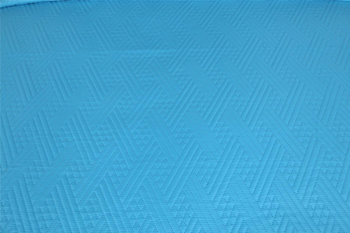 Turquoise Lagoon Light Blue Cal King 3-Pieces Quilt Set Z5085