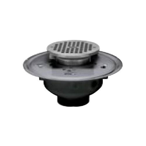ABS Adjustable Commercial Drain with 6-Inch Cast Grate and Square Top V518893