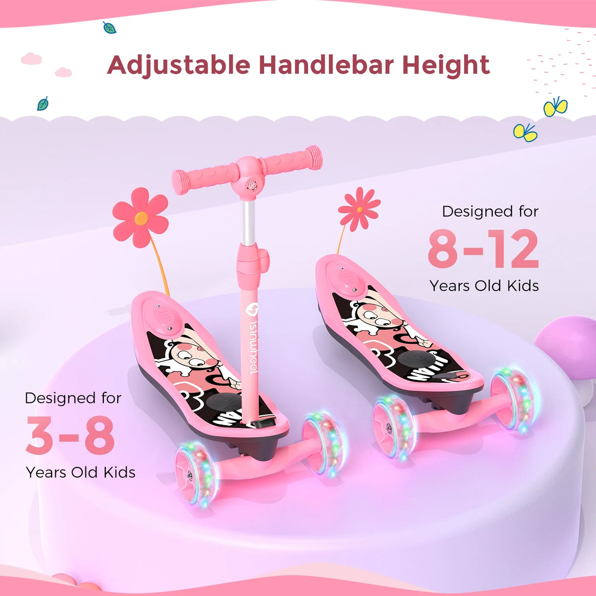 Height Adjustable Foldable 3 Wheels Electric Scooter V7917