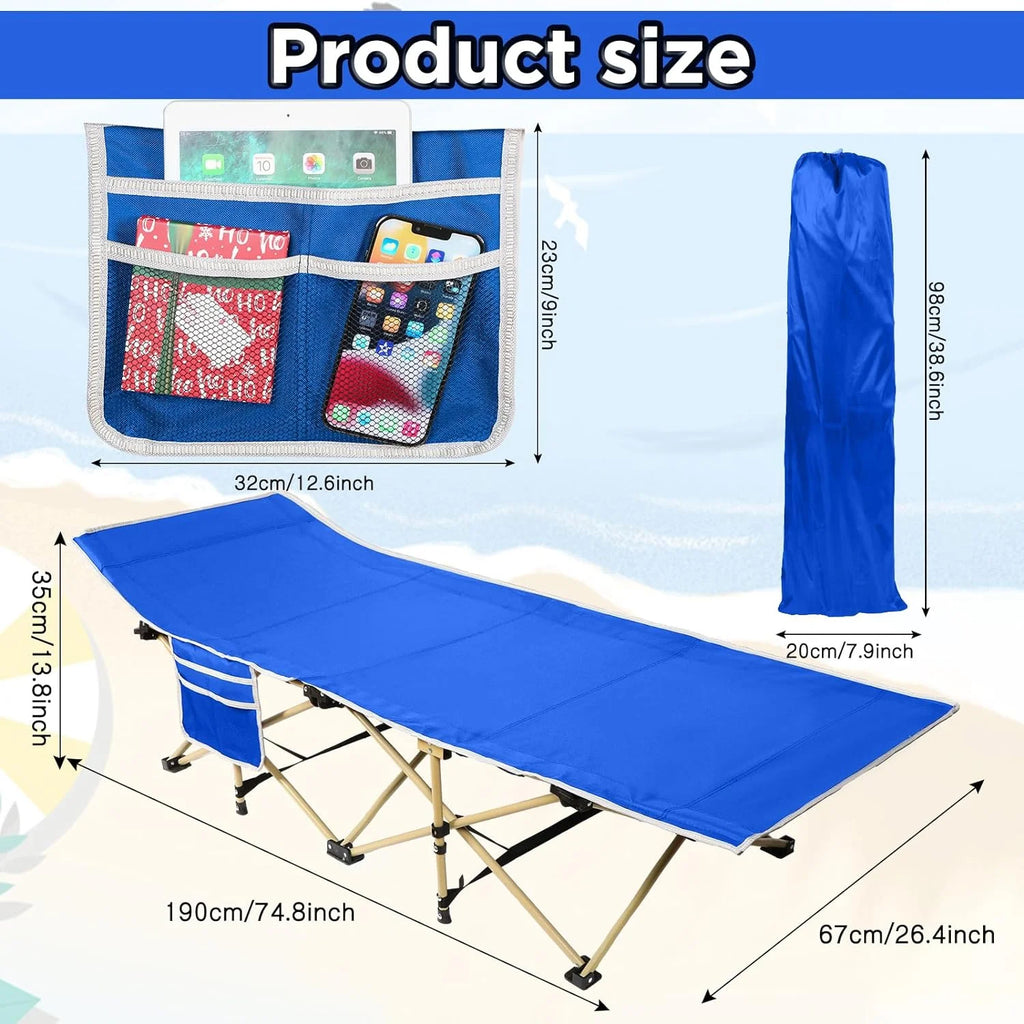 2 Pack 450lbs Max Load Camping Cot with Carry Bag K98177