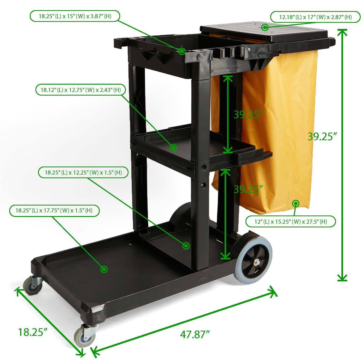 Black Utility Cart V345