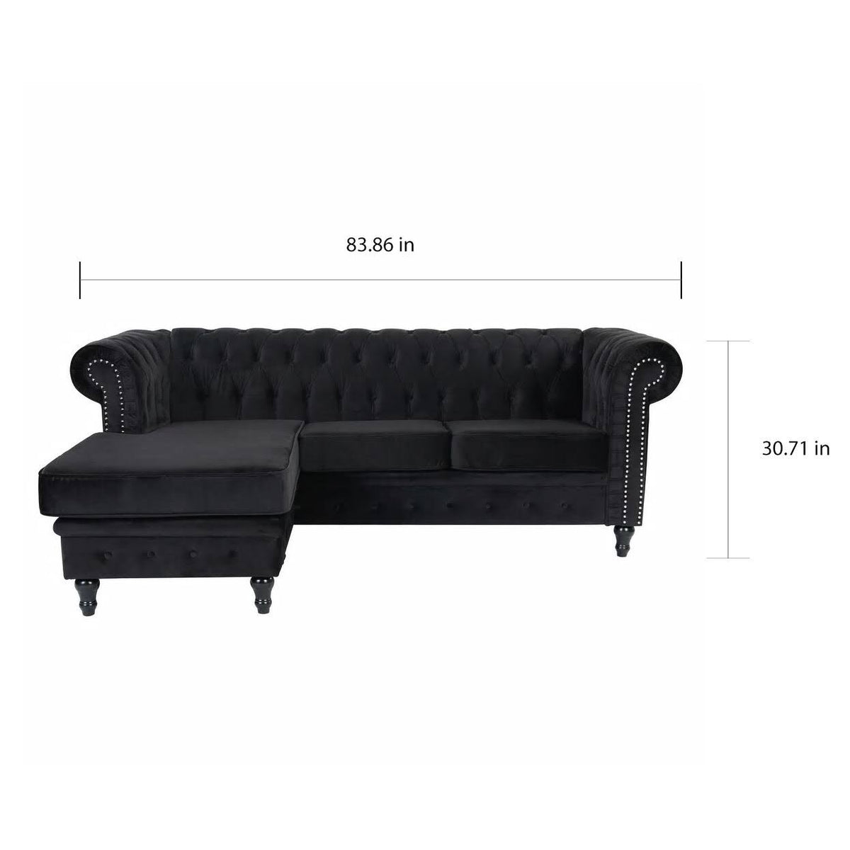 Red Velvet Rolled Arm Sofa with Ottoman Y88666