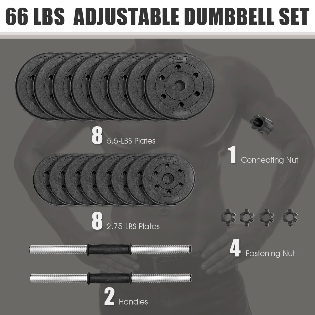 66 LB Dumbbell Weight Set Q23495