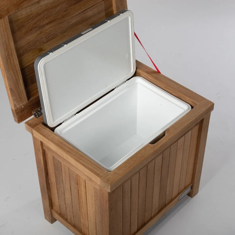 36 Quart Teak Ice Chest Cooler Side Table T53829