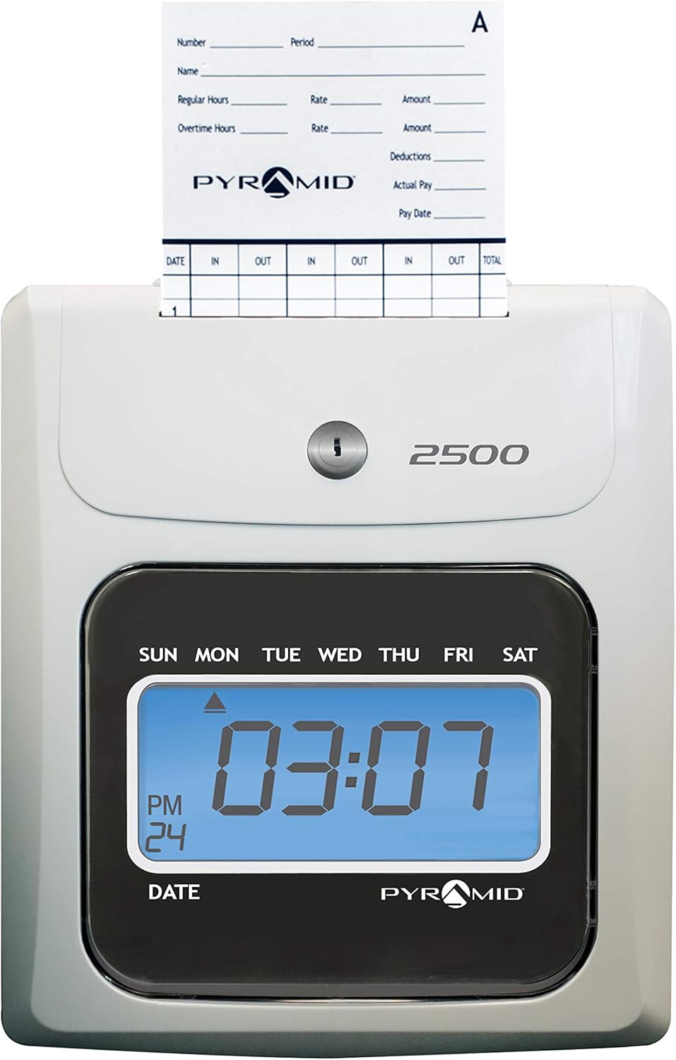 Time Clock Bundle with 100 Time Cards, Two Ink Ribbon Cartridges, 10 Slot Time Card Rack and Two Security Keys I23481