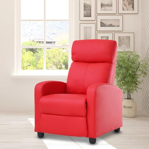 Beige PU Leather Recliner Chair with Footrest L2753