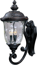 Carriage House Traditional Early American DC Cast Aluminum Outdoor Wall Sconce, 3-Light 120 Total Watts, 27H x 13W, Oriental Bronze B764538