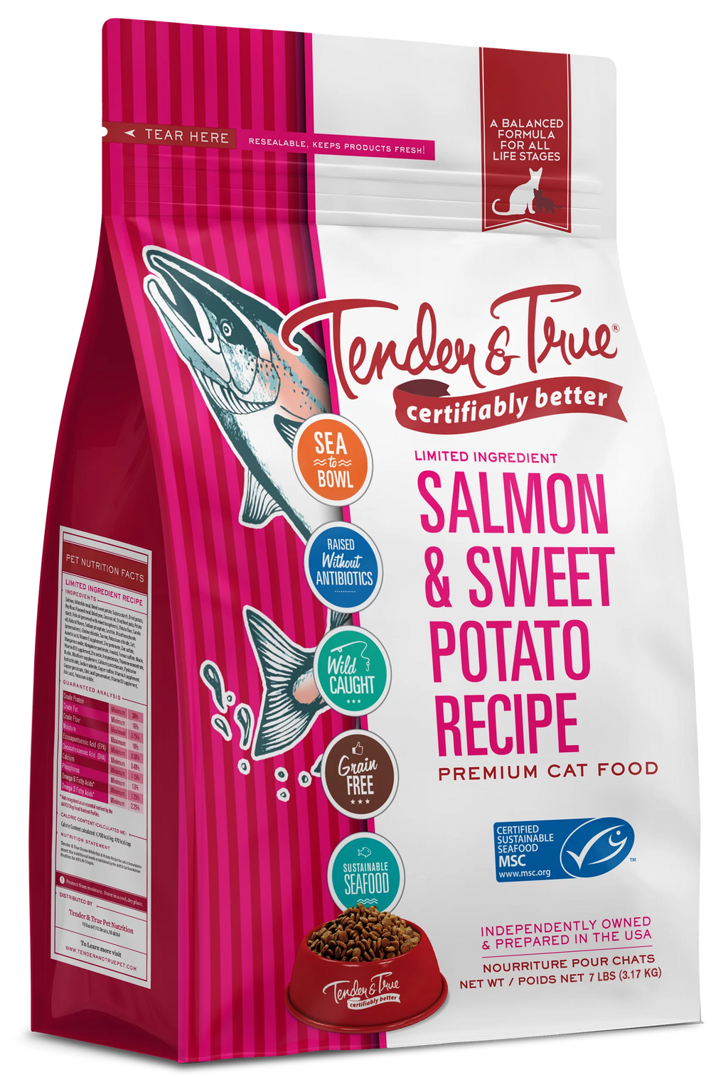 Salmon & Sweet Potato Recipe Dry Cat Food, 7 lb bag P37948