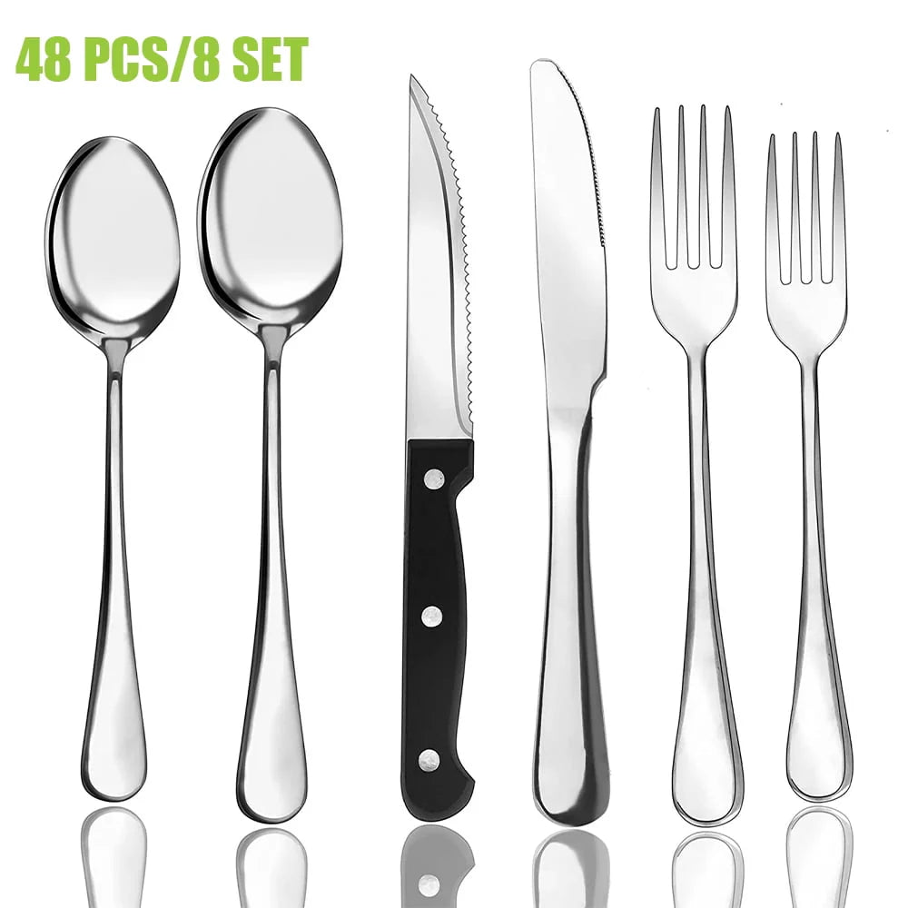 48-Pieces Stainless Steel Silverware Set H25945