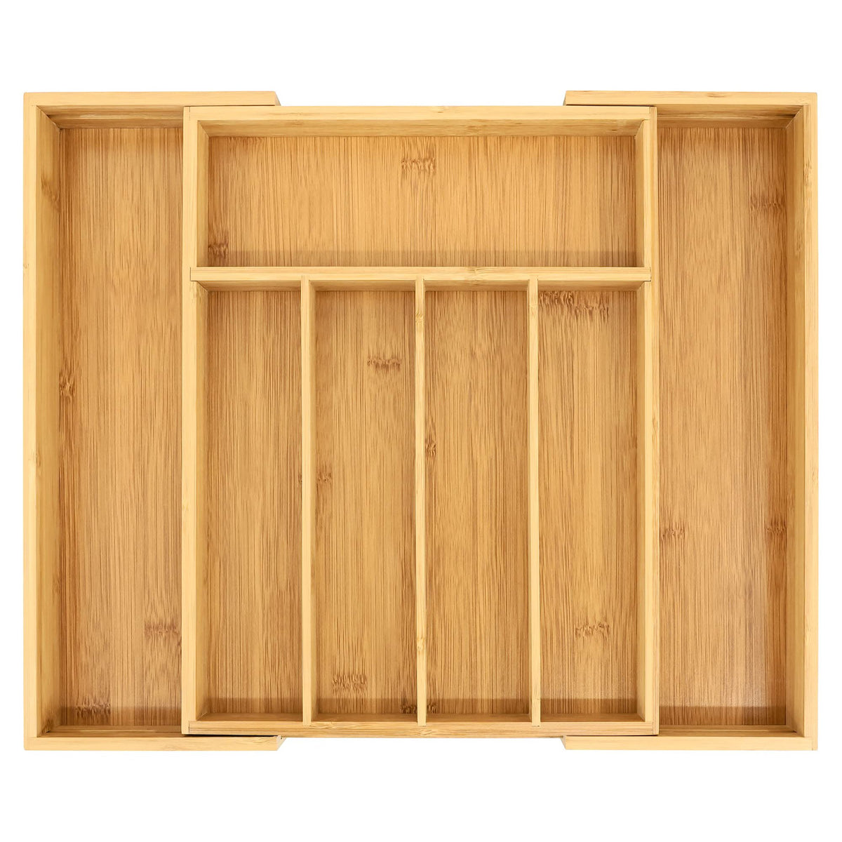 Bamboo Drawer Organizer with Adjustable Dividers, Medium, Brown I4031