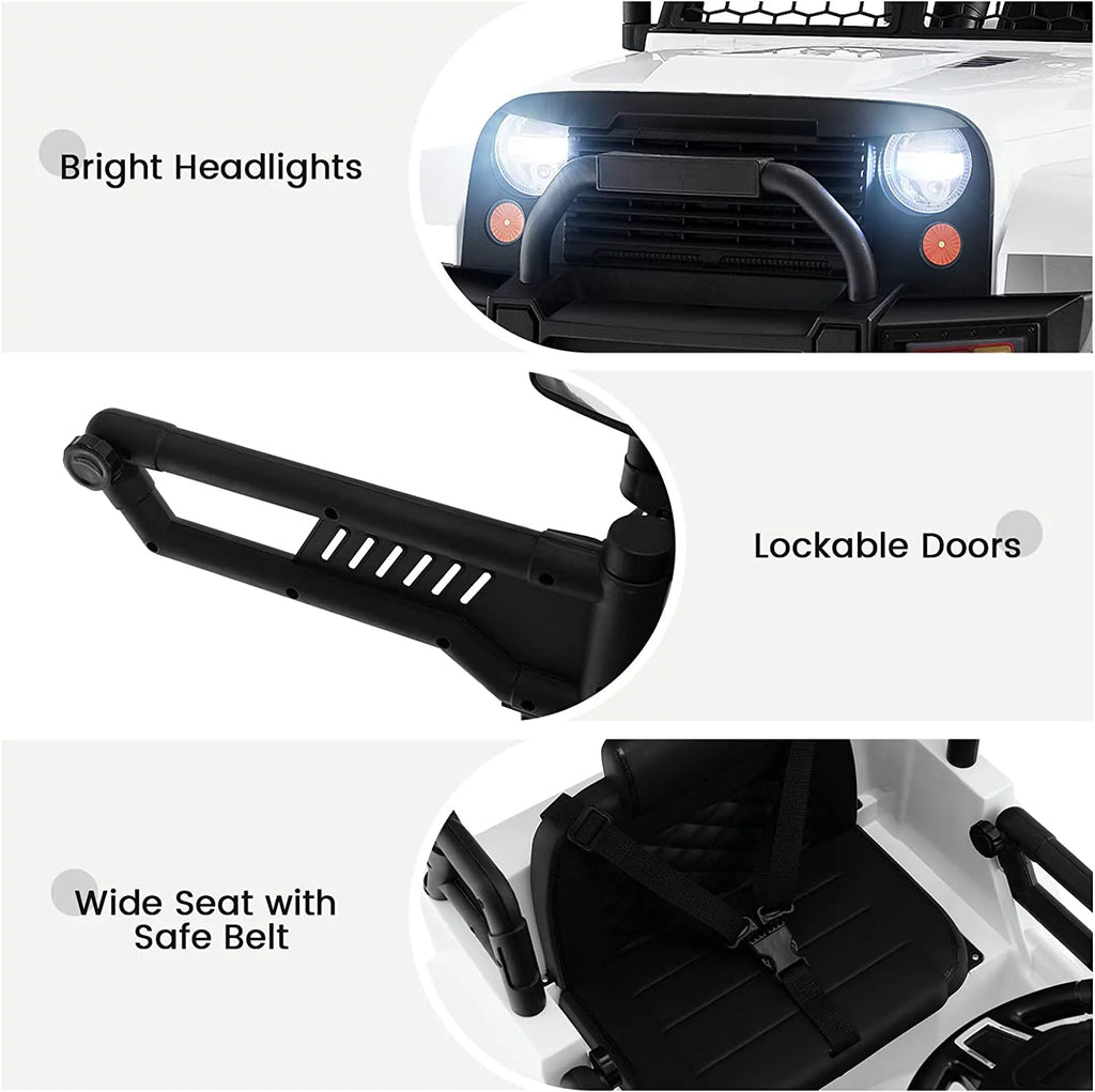 12V Electric Ride On Truck with Remote Control, White C3713