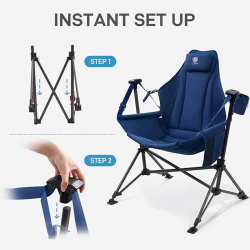 Oversized Padded Hammock Camping Chair with Cup Holder Y710