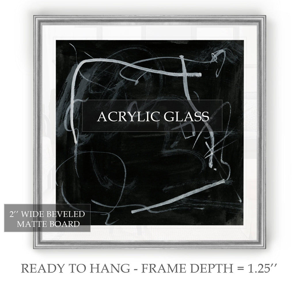 Black Framed Print 30 x 30 Gold V8893