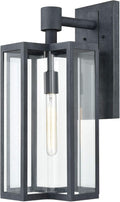 1-Light Sconce in Aged Zinc with Clear D617