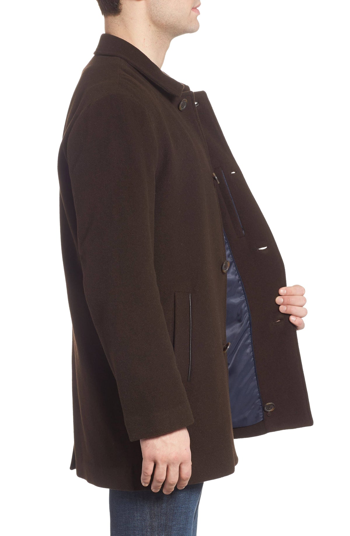 Mens 3-button Cashmere Wool Topcoat In Camel J572