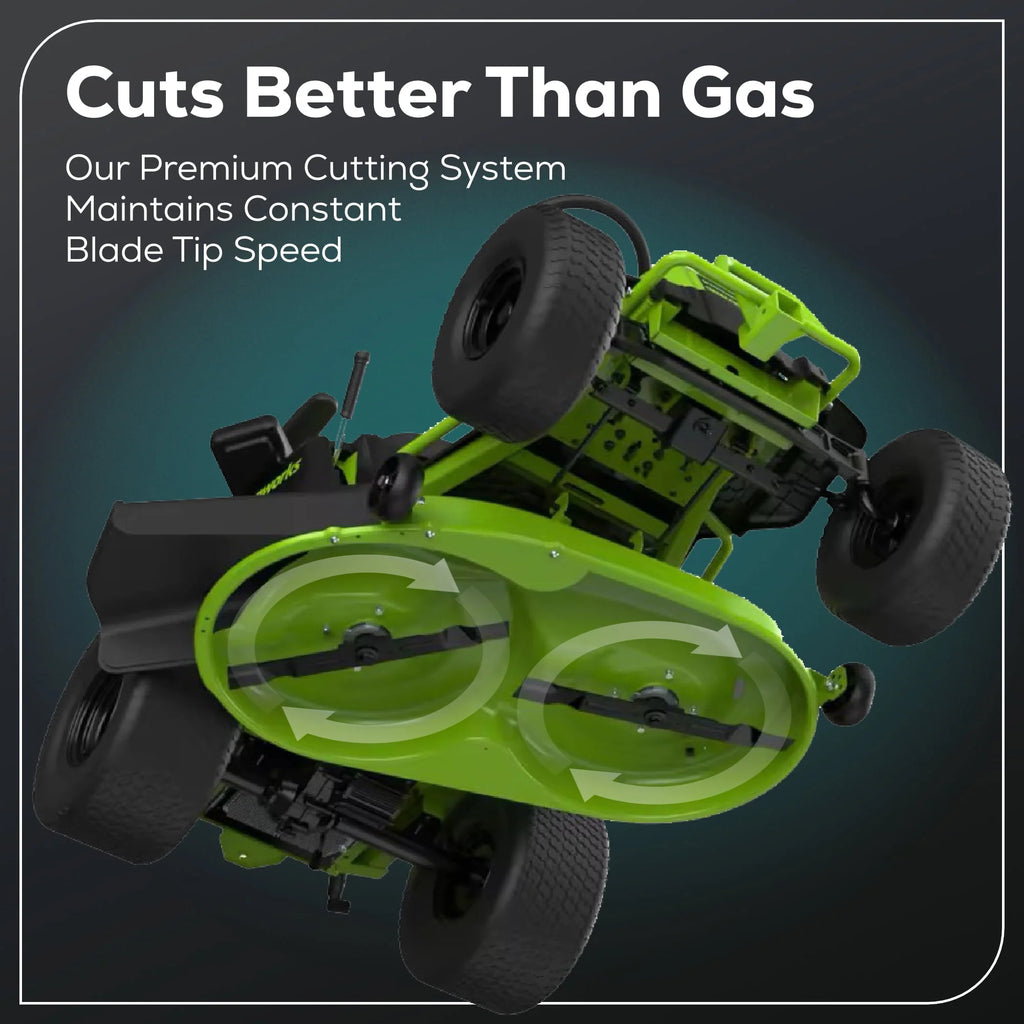 42 Cordless Battery Riding Lawn Mower with 8.0Ah Batteries Q549
