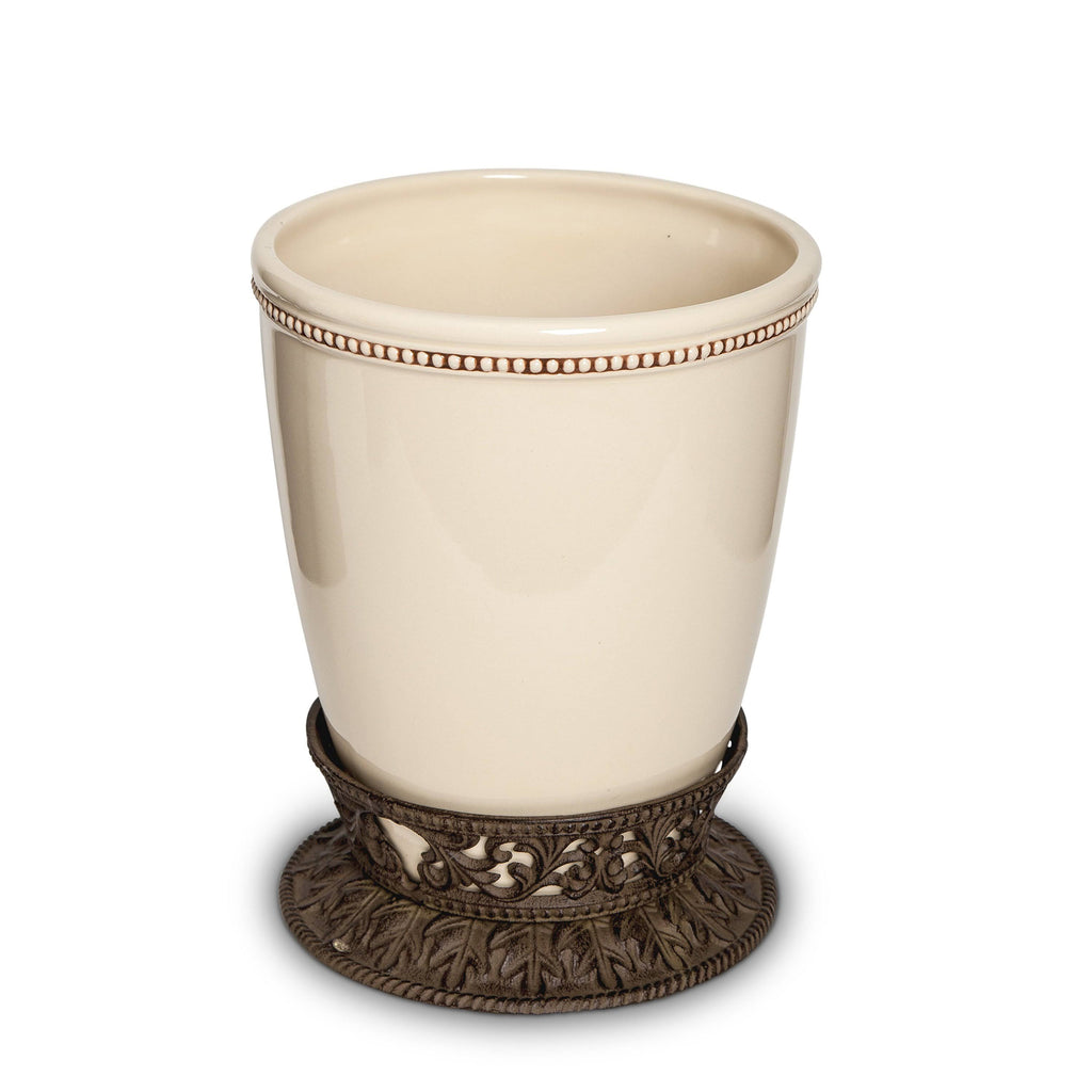 Cream Waste Basket D45782