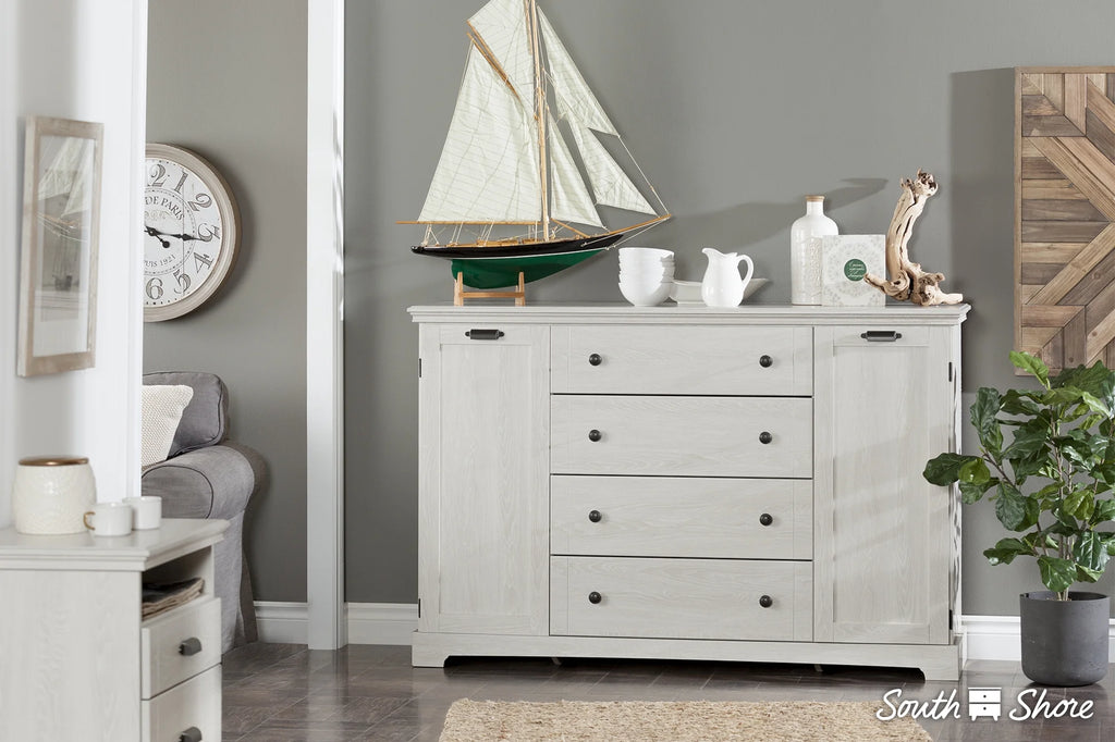 White 2-Drawer Nightstand V8773