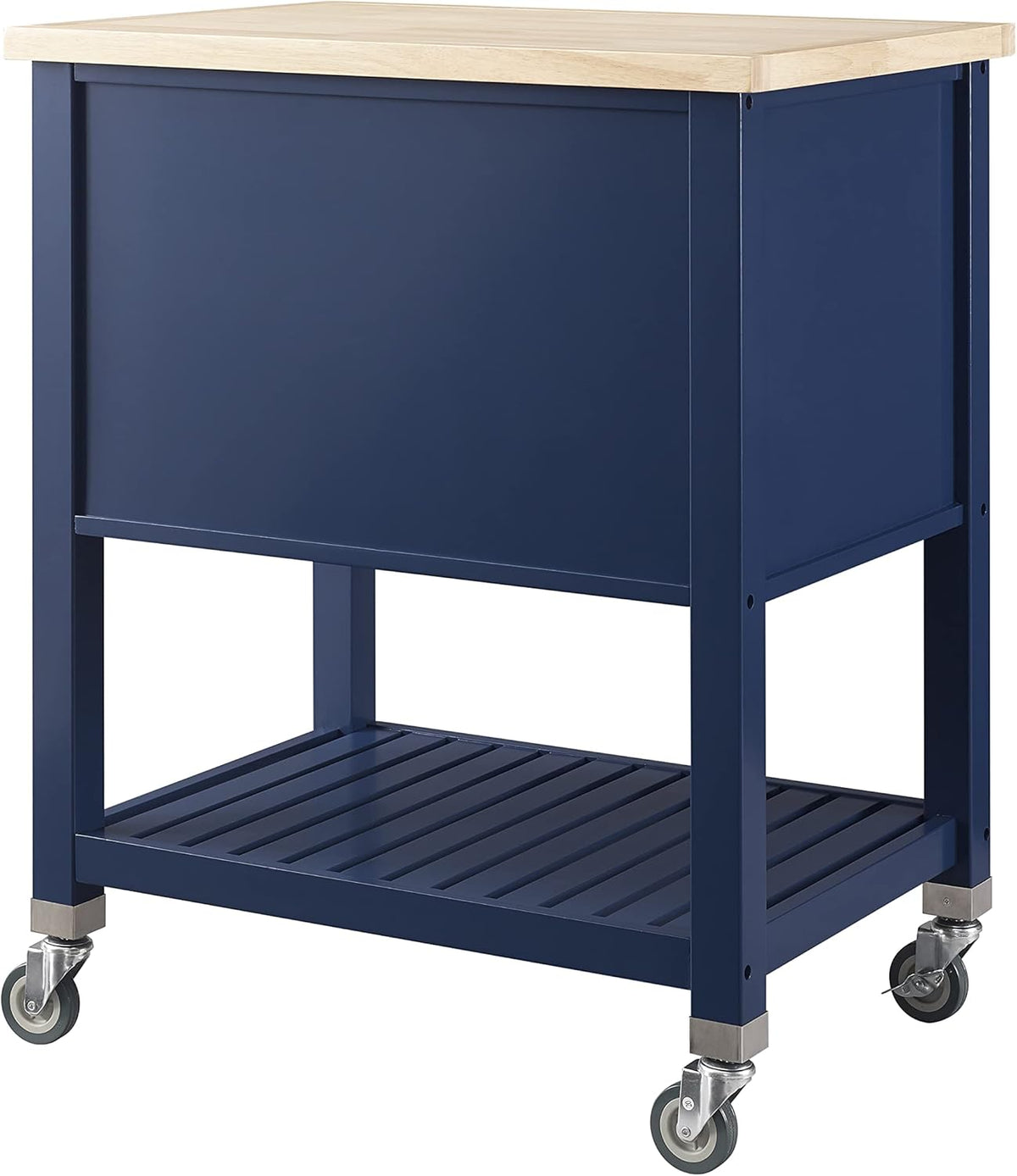 Denim Kitchen Cart with Locking Wheels O113653