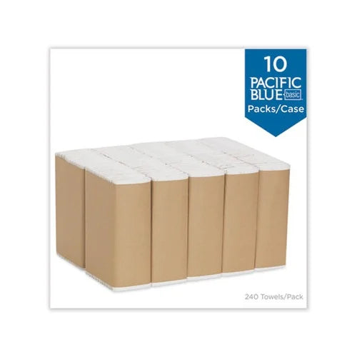Blue Basic C-Fold Paper Towel 10 1/4 x 13 1/4 White 240/Pack F93773