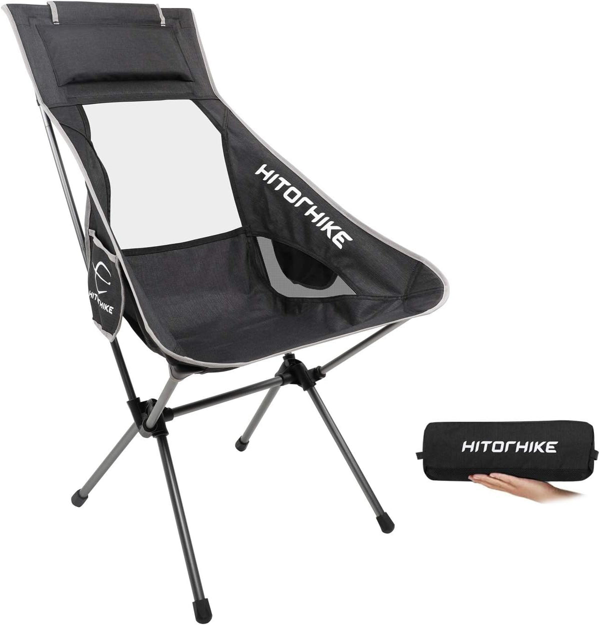 Ultralight High Back Folding Camping Chair with Nylon Mesh Headrest G344596