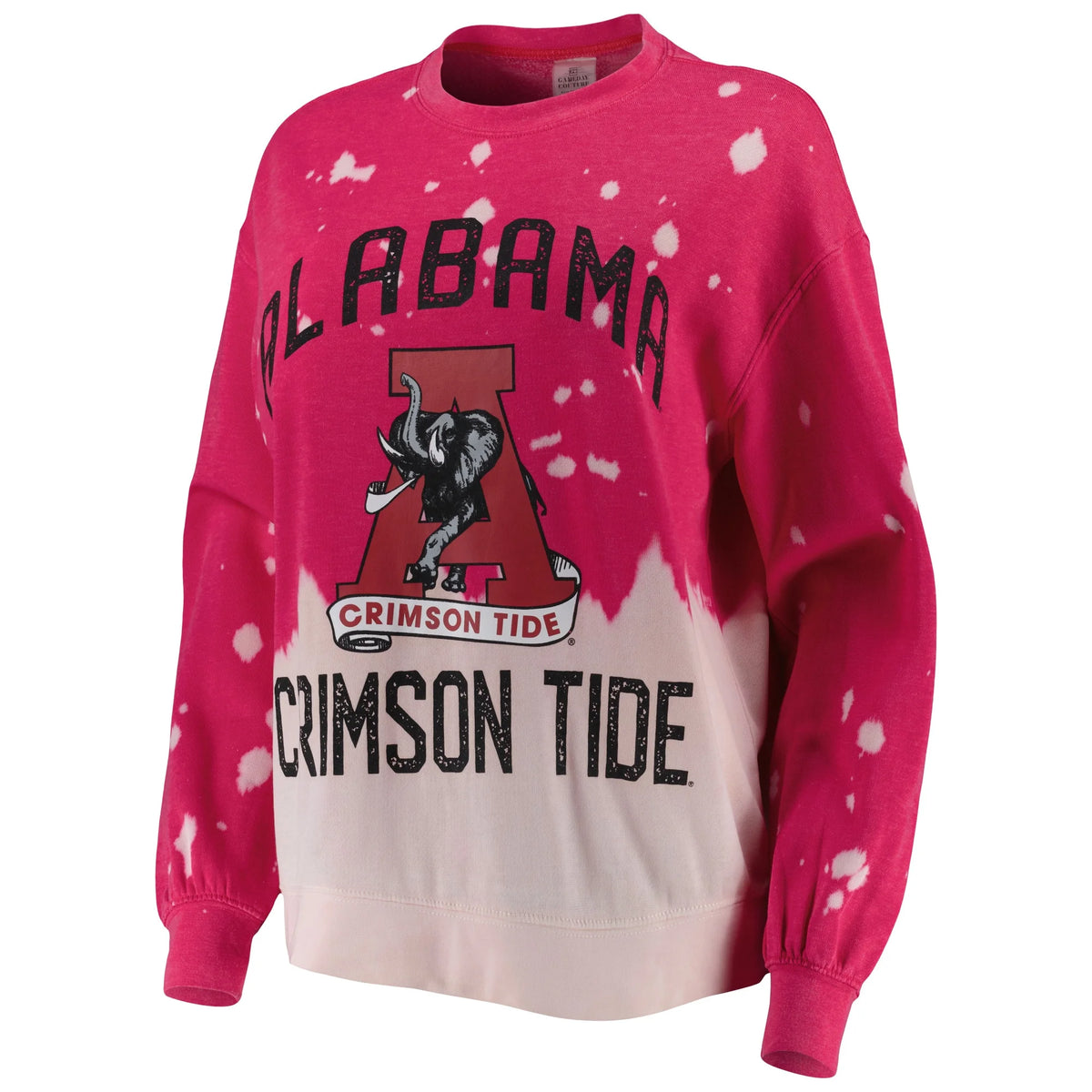 Women's Crimson Faded Dip-Dye Pullover Long Sleeve Top N120438