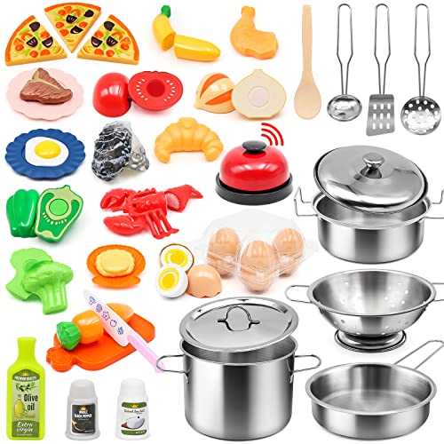 38Pcs Stainless Steel Toy Cookware Set L140
