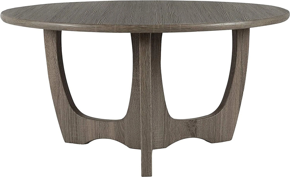 Round Wooden Coffee Table 35.5 x 18 Inches Gray A356375