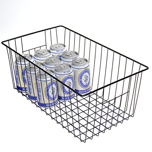 16 inch Upright Freezer Organizer Baskets, Black, Pack 3 X55318