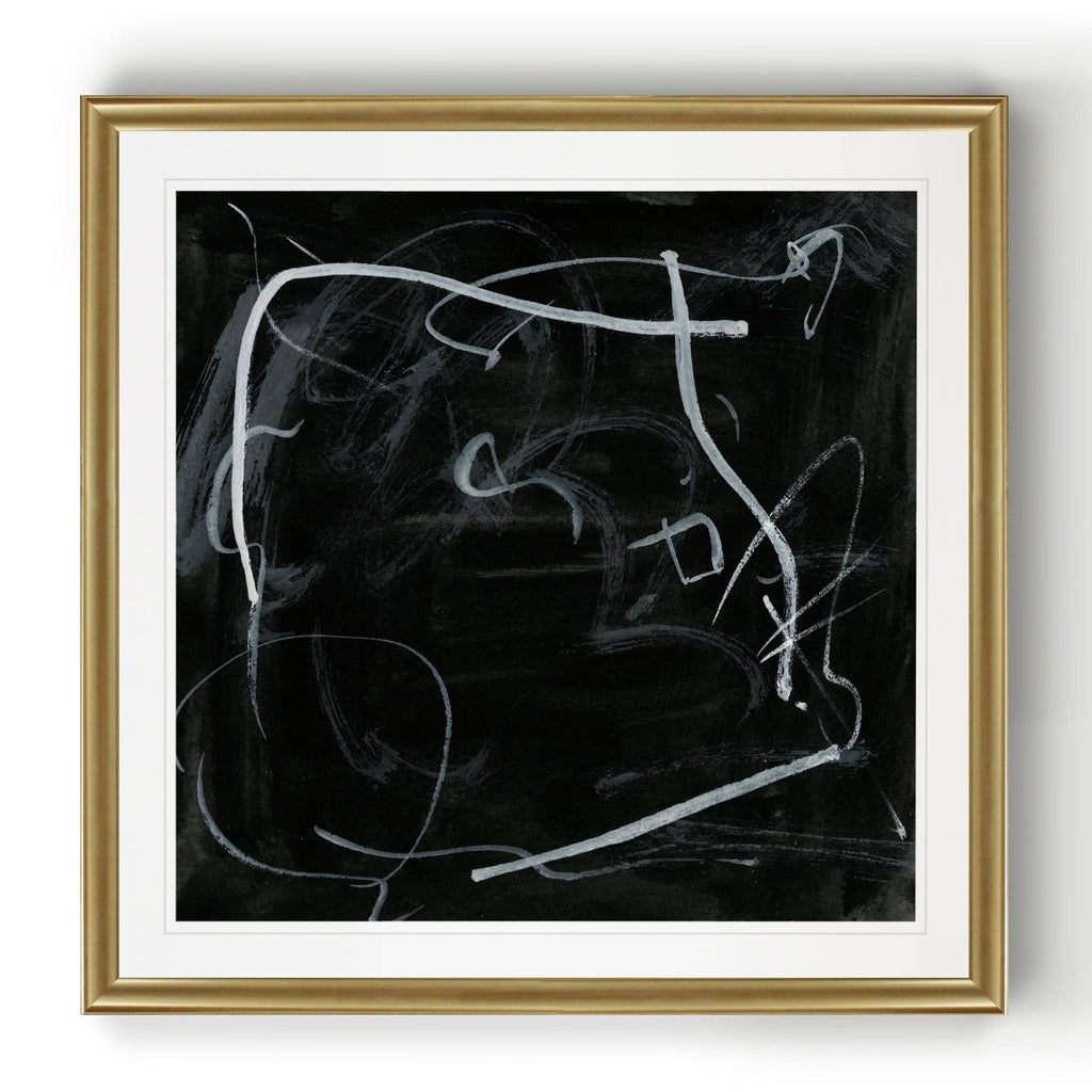 Black Framed Print 30 x 30 Gold V8893