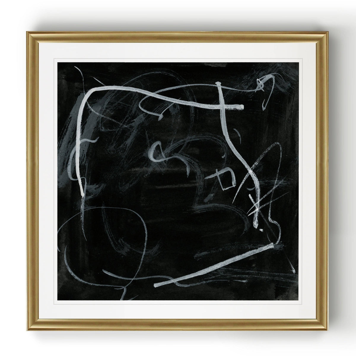 Black Framed Print 30 x 30 Gold V8893