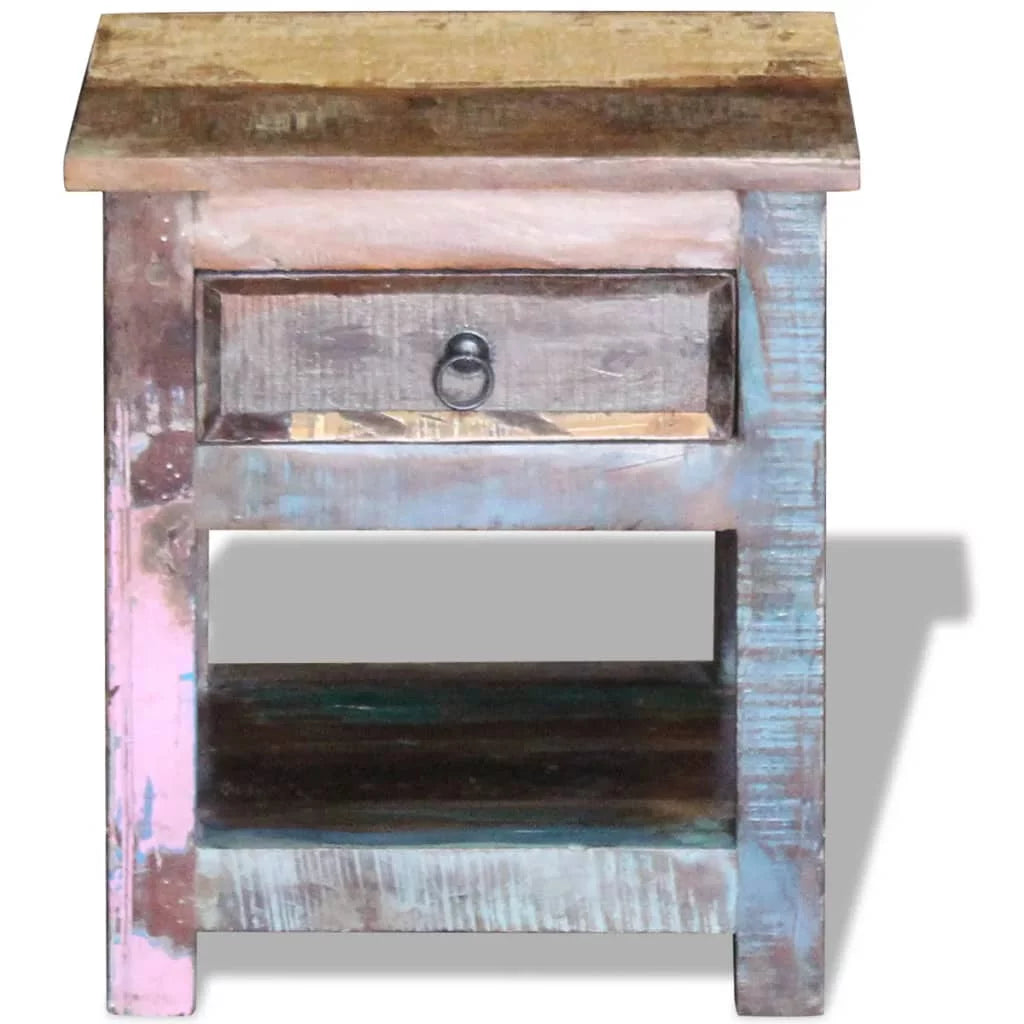 Solid Reclaimed Wood Side Table with 1 Drawer D236011