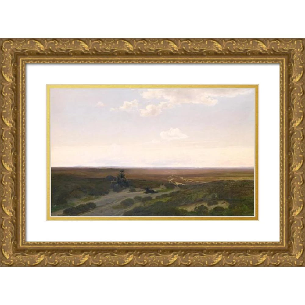 14x11 Gold Ornate Wood Frame Double Matted Art Print B59834