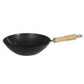 Non Stick Carbon Steel Wok with Wood Handle 27cm U7734