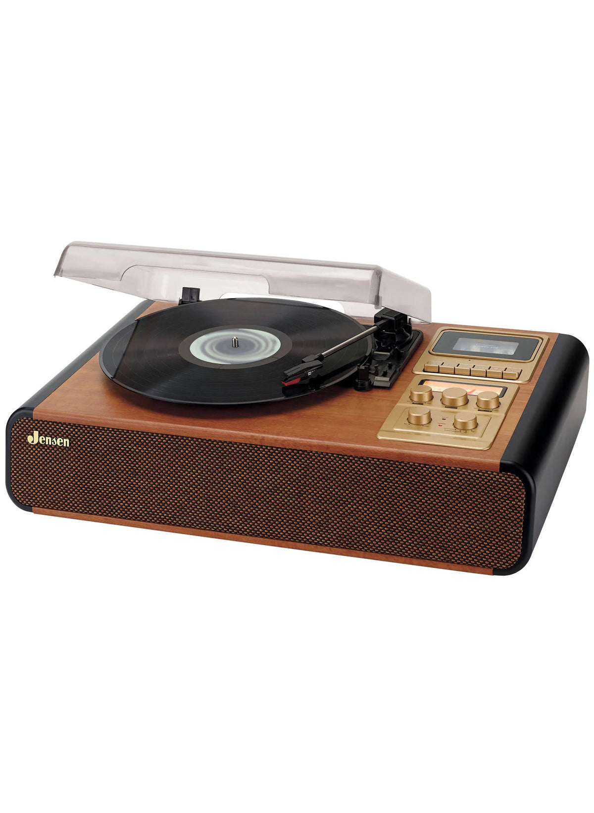 3-Speed Turntable with Radio, Cassette Player & Built-in Speakers E46226