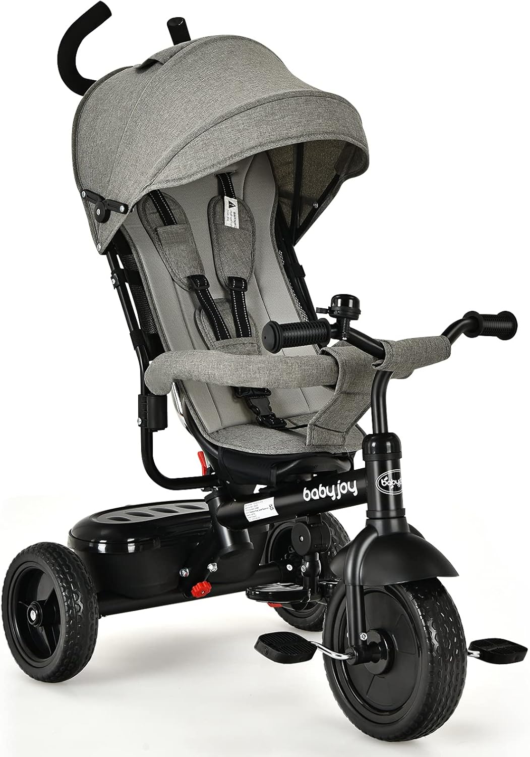 4-in-1 Toddler Tricycle with Push Handle and Canopy S27511