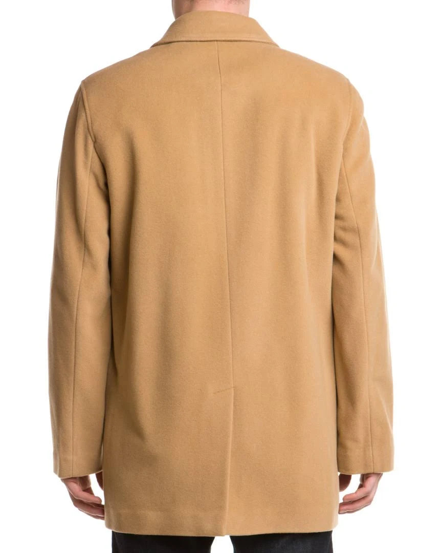 Mens 3-button Cashmere Wool Topcoat In Camel J572