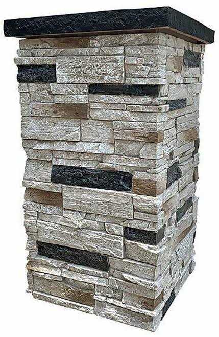 30 in. x 16 Faux Stone Column Siding Wrap S2276