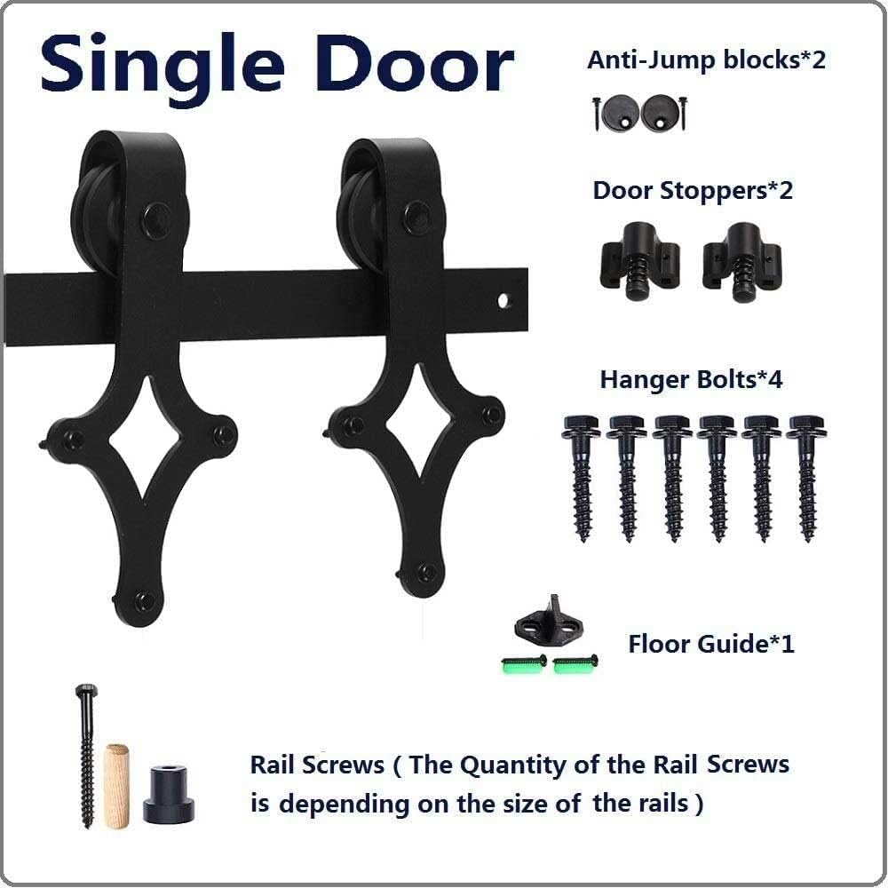 14FT Black Sliding Barn Door Hardware Kit N3637