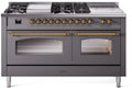 60 Dual Fuel Propane Gas Range Matte Graphite Brass Trim U24981