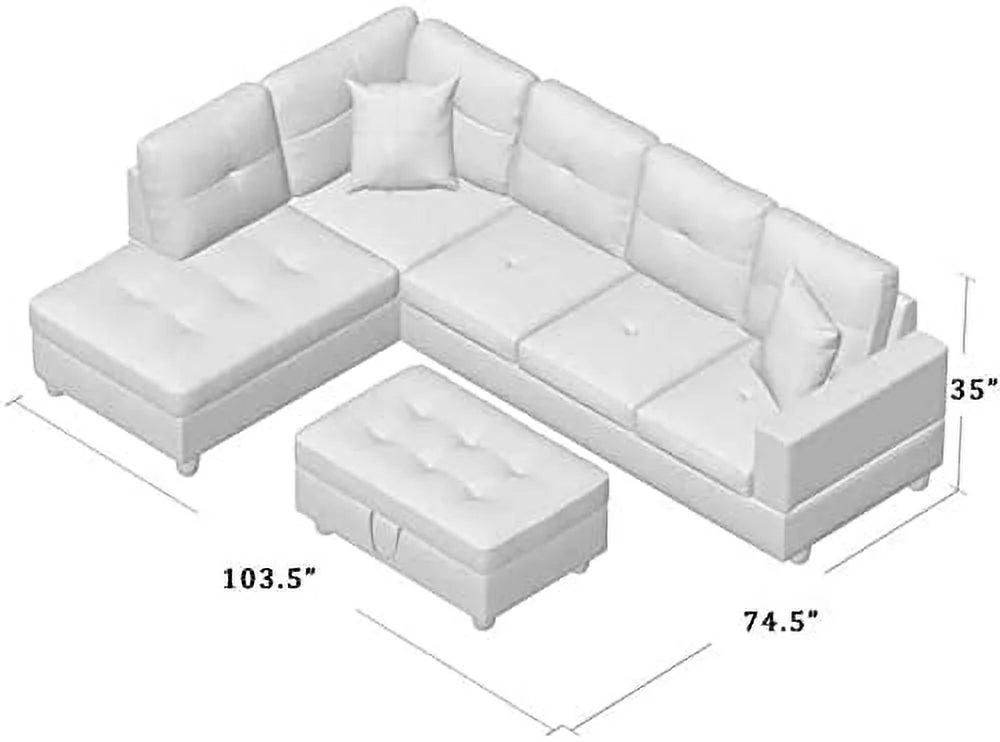 Left Hand Facing Sectional Sofa Y15878
