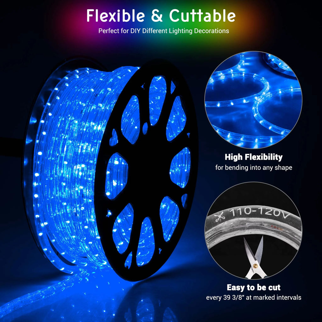 150Ft Blue Waterproof Rope Light J531696