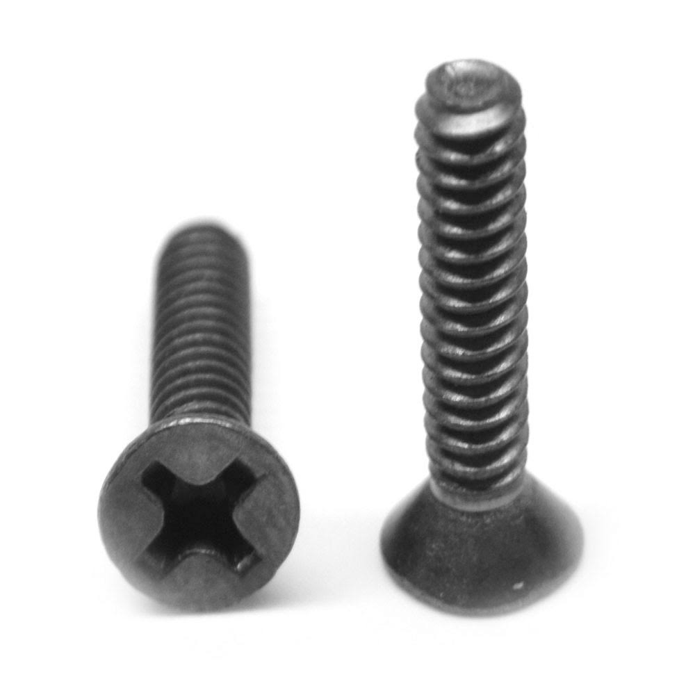 #8-32 x 7/8 Coarse Thread Machine Screw Phillips Flat Head Low Carbon Steel Black Oxide G483318