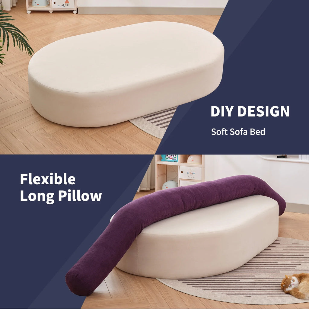 Beige Bean Bag Chair Sofa Bed M9171