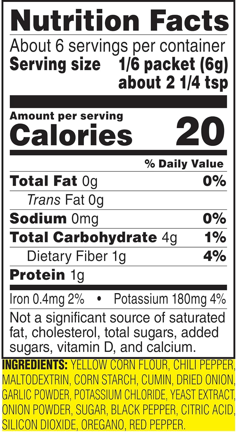 1.25 oz Salt Free Taco Seasoning Mix A94610