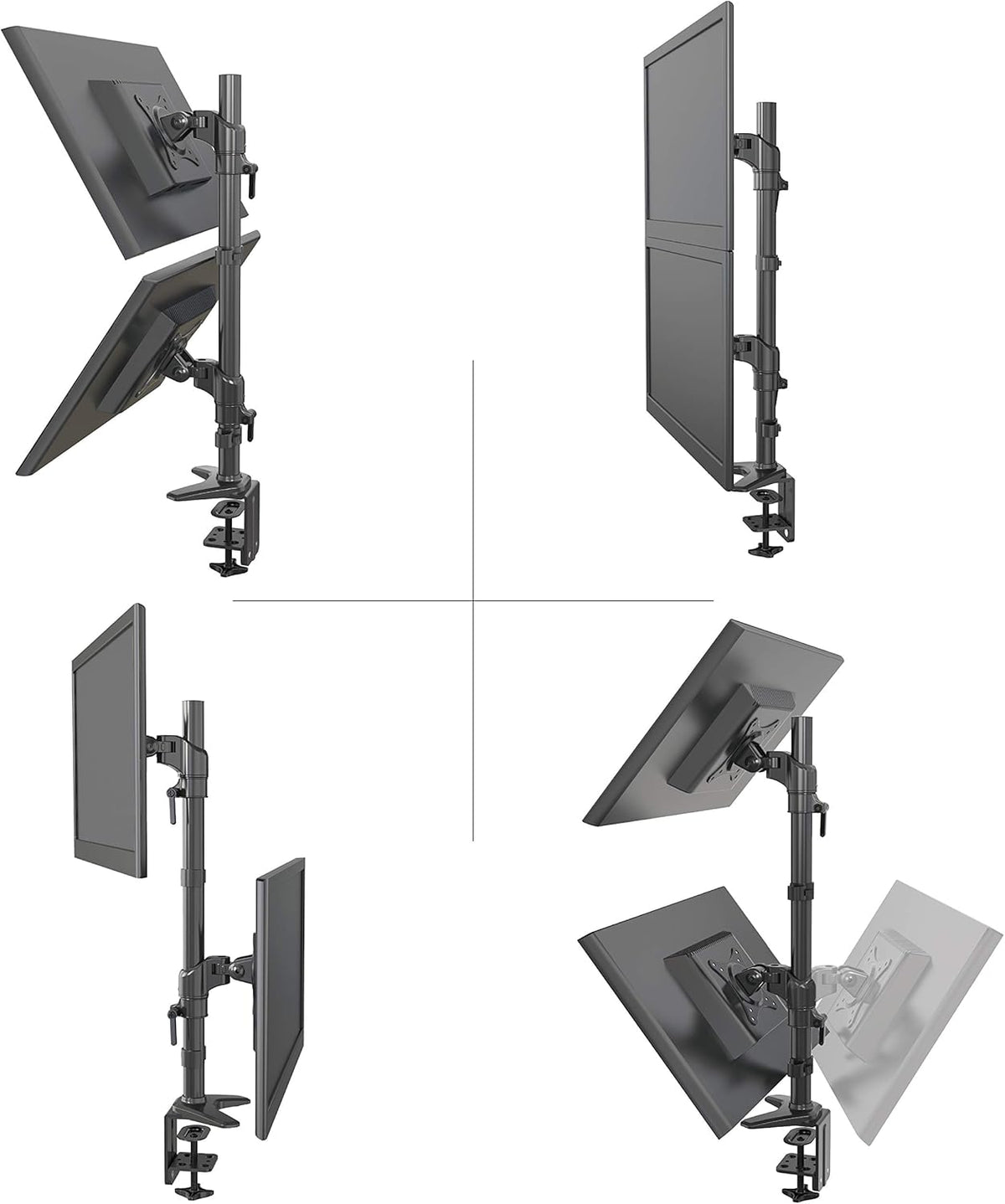 Vertical Dual Monitor Mount, 15-27 Height Adjustable, VESA Mount K903807