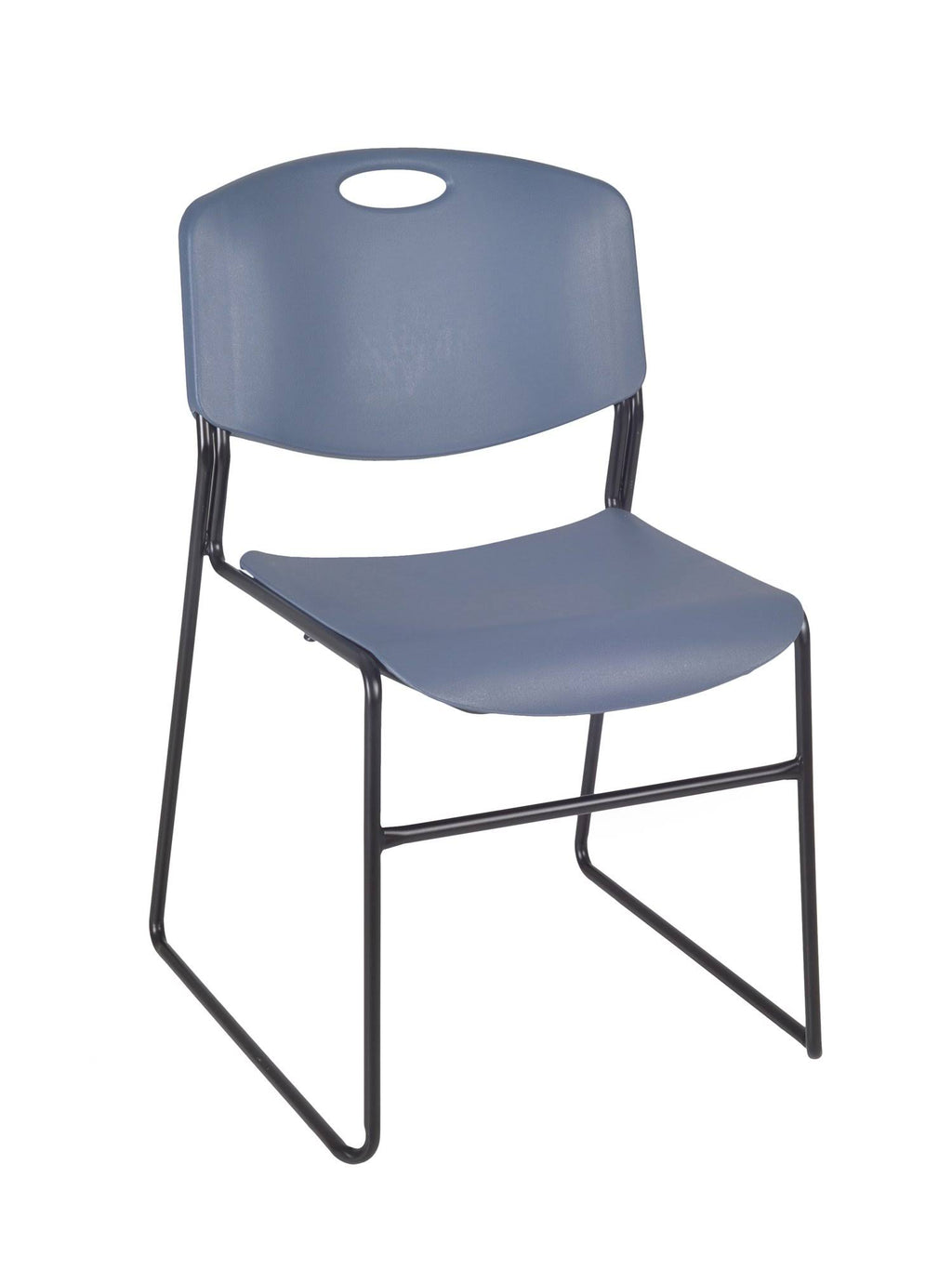 Mahogany Square Breakroom Table & 4 Black Stack Chairs A43674