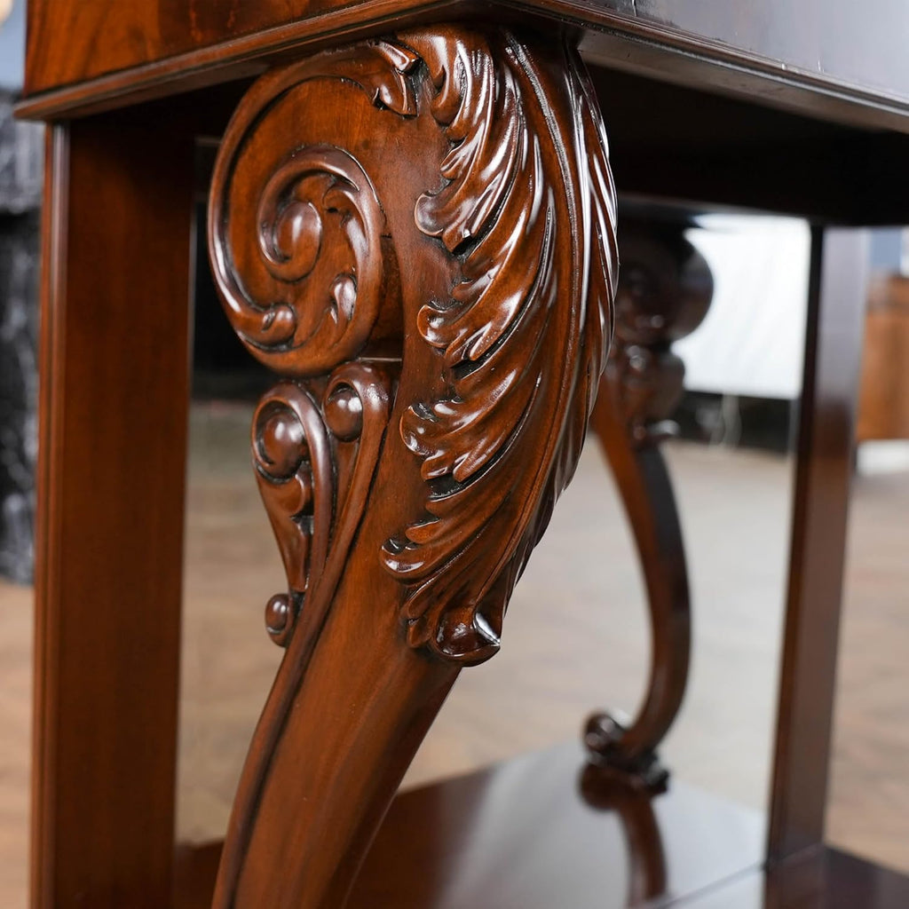Mahogany Marble Top Console W773112