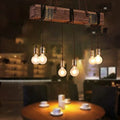 10 Heads Rustic Wood Beam Hanging Pendant Light Fixture G60044