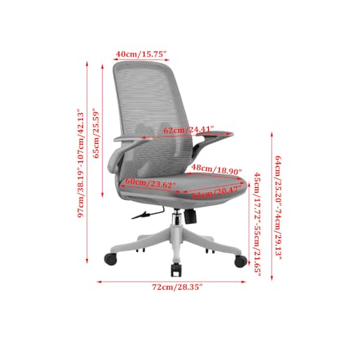 Gray Adjustable Height Mesh Office Chair with Wheels F992913